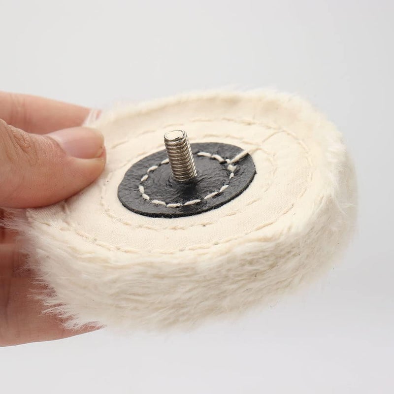 SI FANG Soft Cotton Buffing Polishing Wheel for Mini Electric Belt Sander Bench Grinder, 3 inch (50 Ply) Extra Thick Colth Buffing Wheel for Metal Alloys Stone Ceramics Glass Wood Waxing (1PC) - Image 5